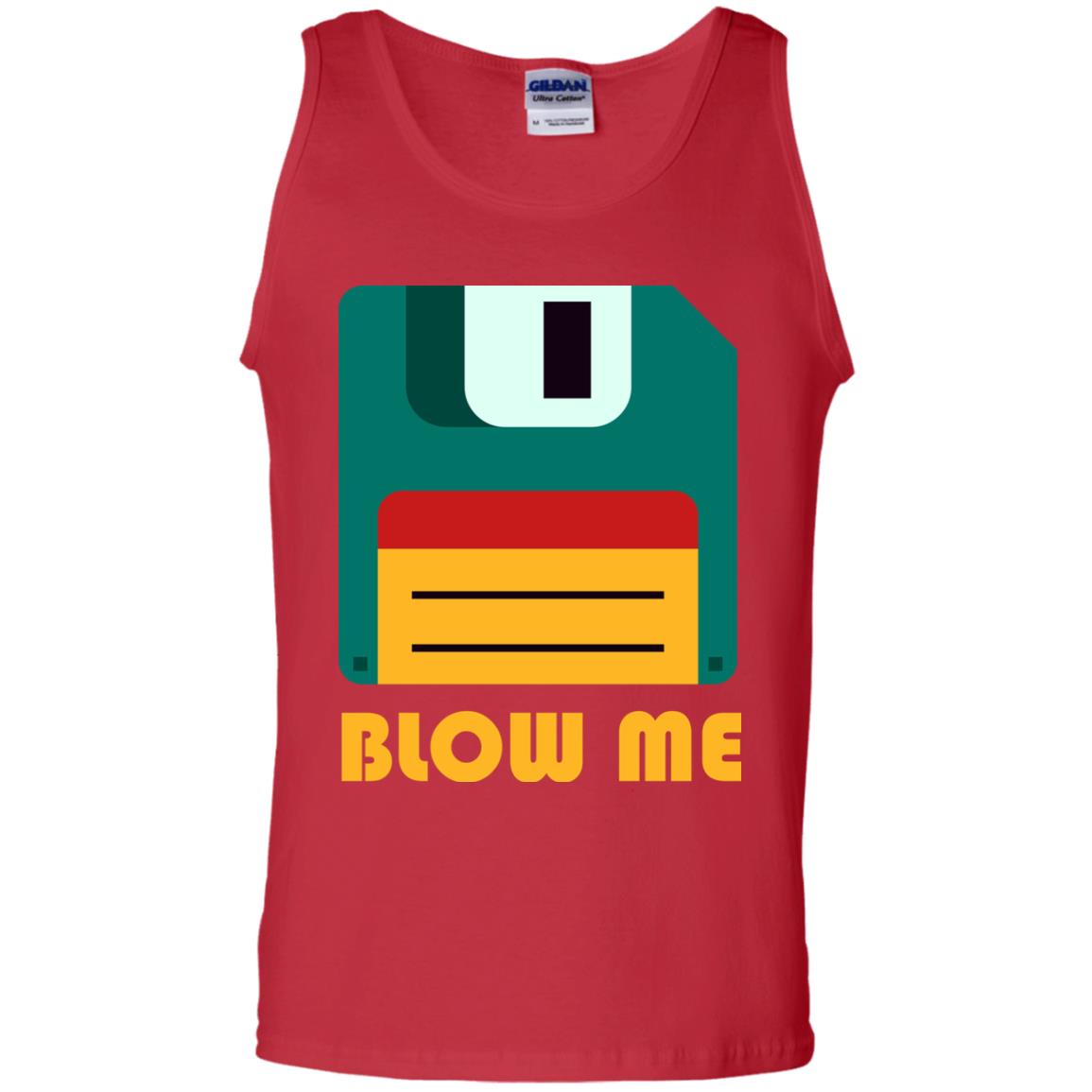 Blow Me Funny Floppy Disk Saying T-shirt Red