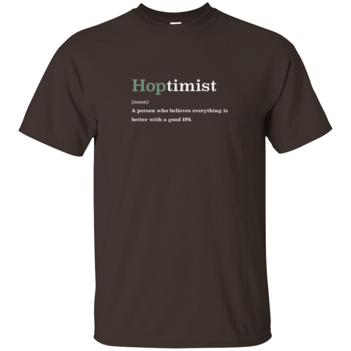 Beer Lover T-shirt Hoptimist Definition Dark Chocolate
