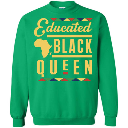 African American T-shirt Educated Black Queen Irish Green