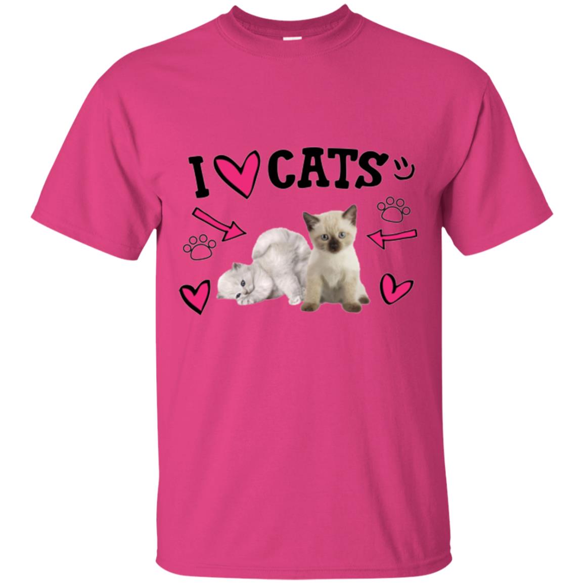 Cat Lover T-shirt I Love Cats Heliconia