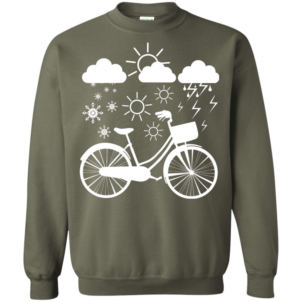 Bicycle All Weather Cyclist T-shirt For Bicycle Lover Military Green