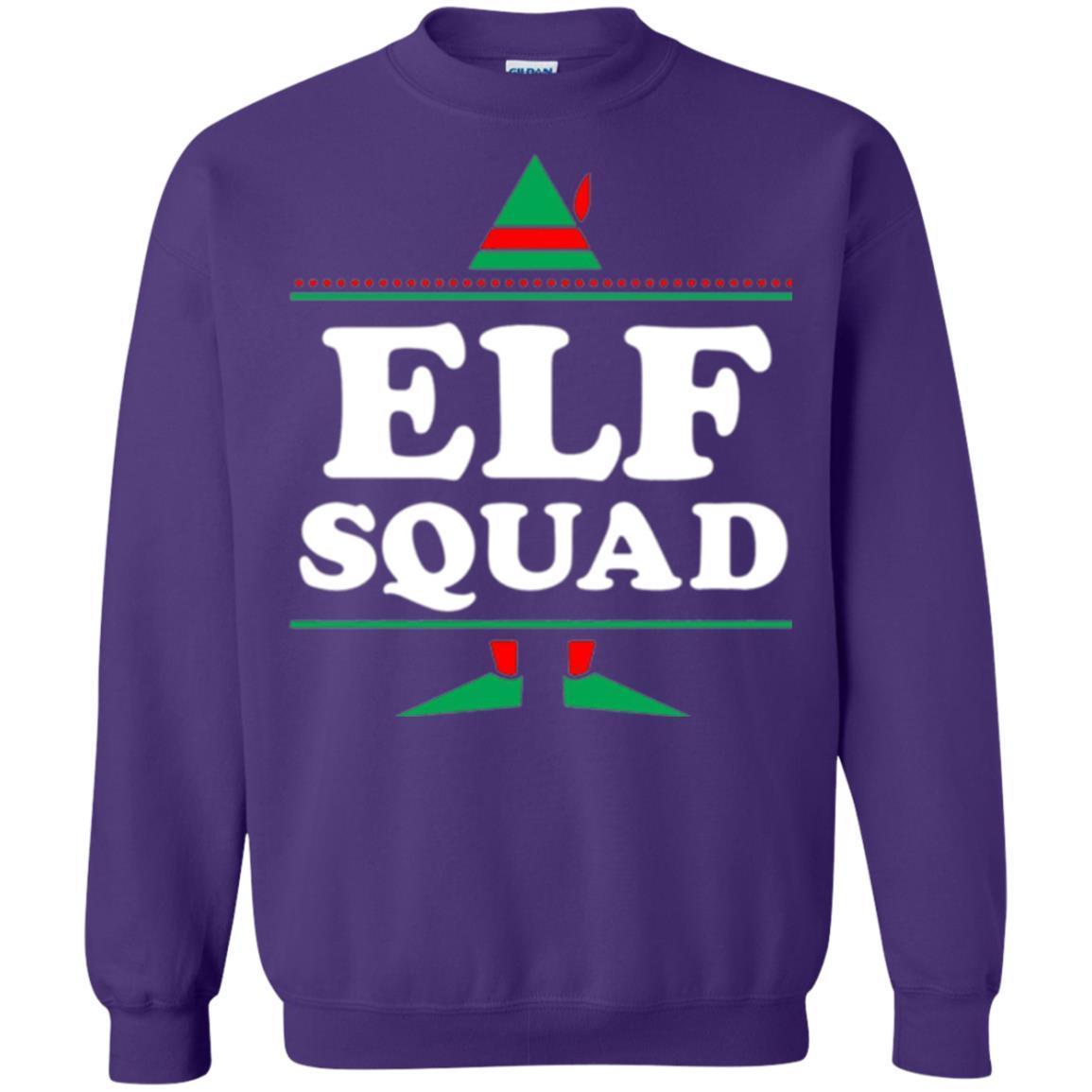 Christmas T-shirt Elf Squad Holiday Family Group Matching Purple