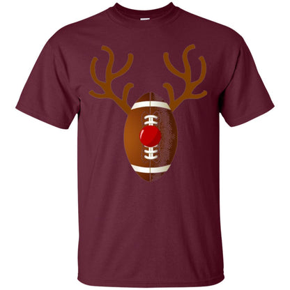 Reindeer Football Christmas T-shirt Maroon