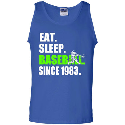 Eat Sleep Baseball Since 1983 35th Birthday Shirt Royal