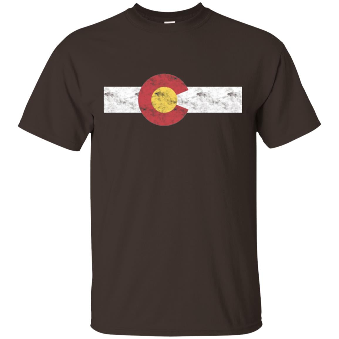 Colorado State Flag T-shirt Patriotic Colorado Day Dark Chocolate