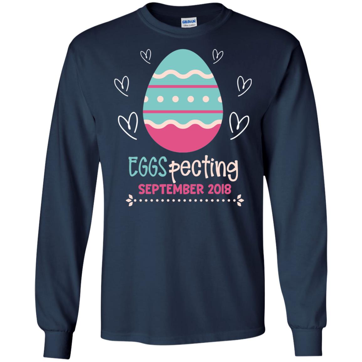 Easter Pregnancy Announcement Shirt Eggspecting September 2018 Navy