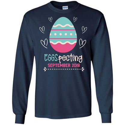 Easter Pregnancy Announcement Shirt Eggspecting September 2018 Navy