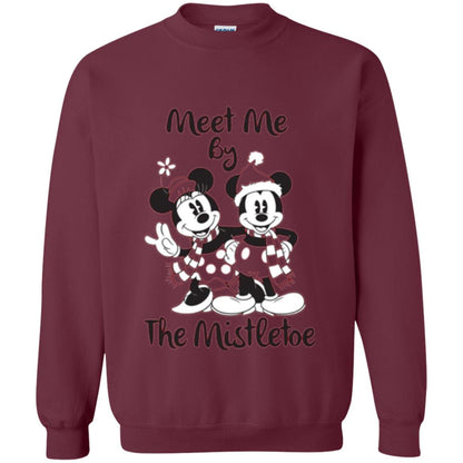 Christmas T-shirt Meet Me By Mistletoe Maroon