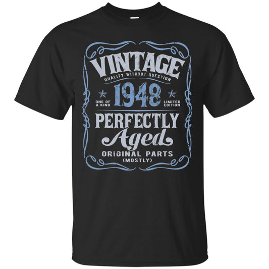 Vintage Made In 1948 70th Birthday Shirt Black