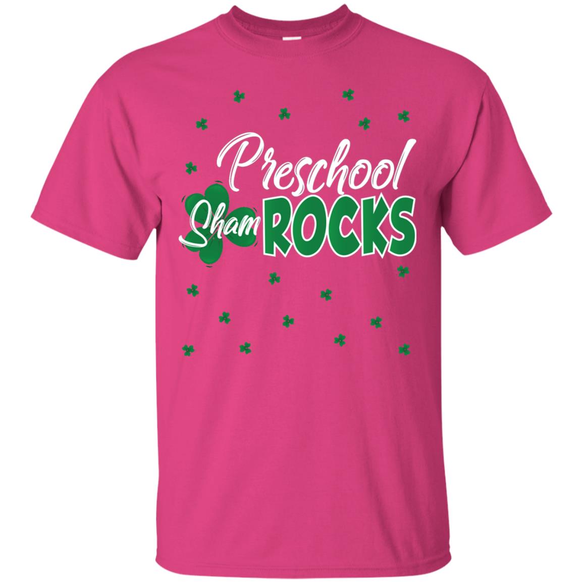 Preschool Shamrocks St. Patrick_s Day School T-shirt Heliconia