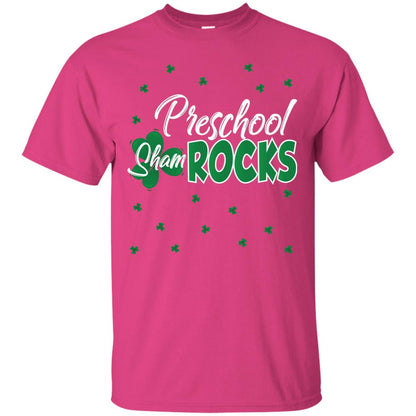 Preschool Shamrocks St. Patrick_s Day School T-shirt Heliconia