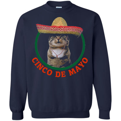 Cinco De Mayo Kitty Cat Funny Cute Meow Sombrero T-shirt Navy