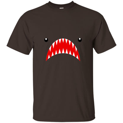 Shark Face Teeth The Week Open Mouth Shirt Dark Chocolate