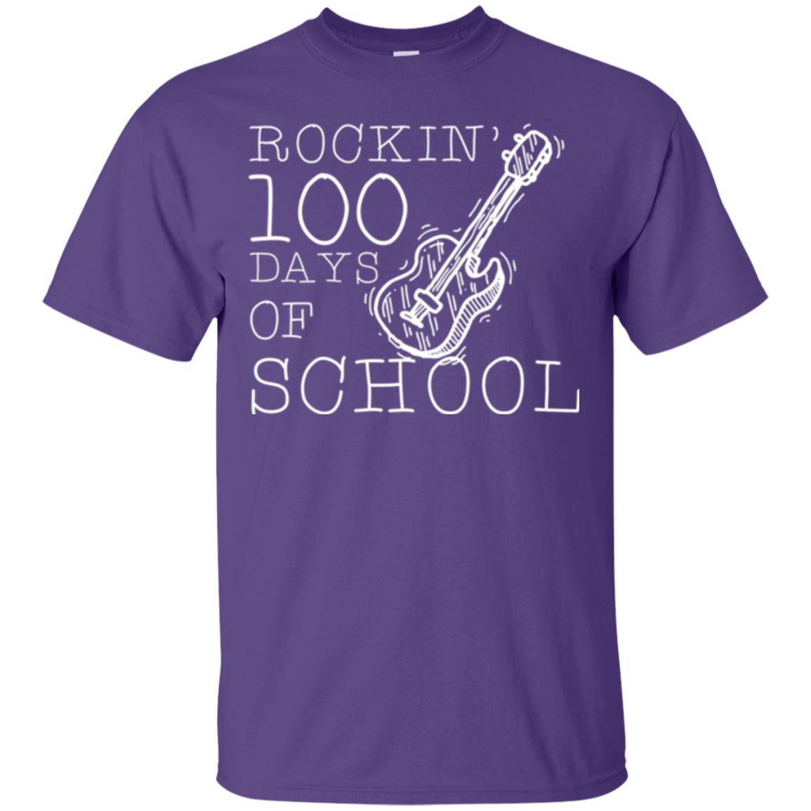 Rockin_ 100 Days Of School Teachers Students T-shirt Purple