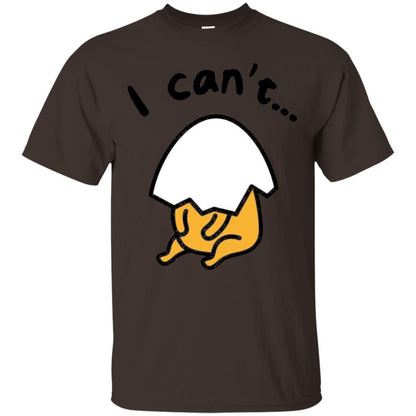 Film T-shirt Gudetama Lazy Egg I Can't Dark Chocolate