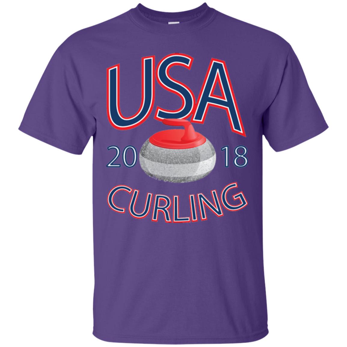 Usa 2018 Curling T-shirt Purple