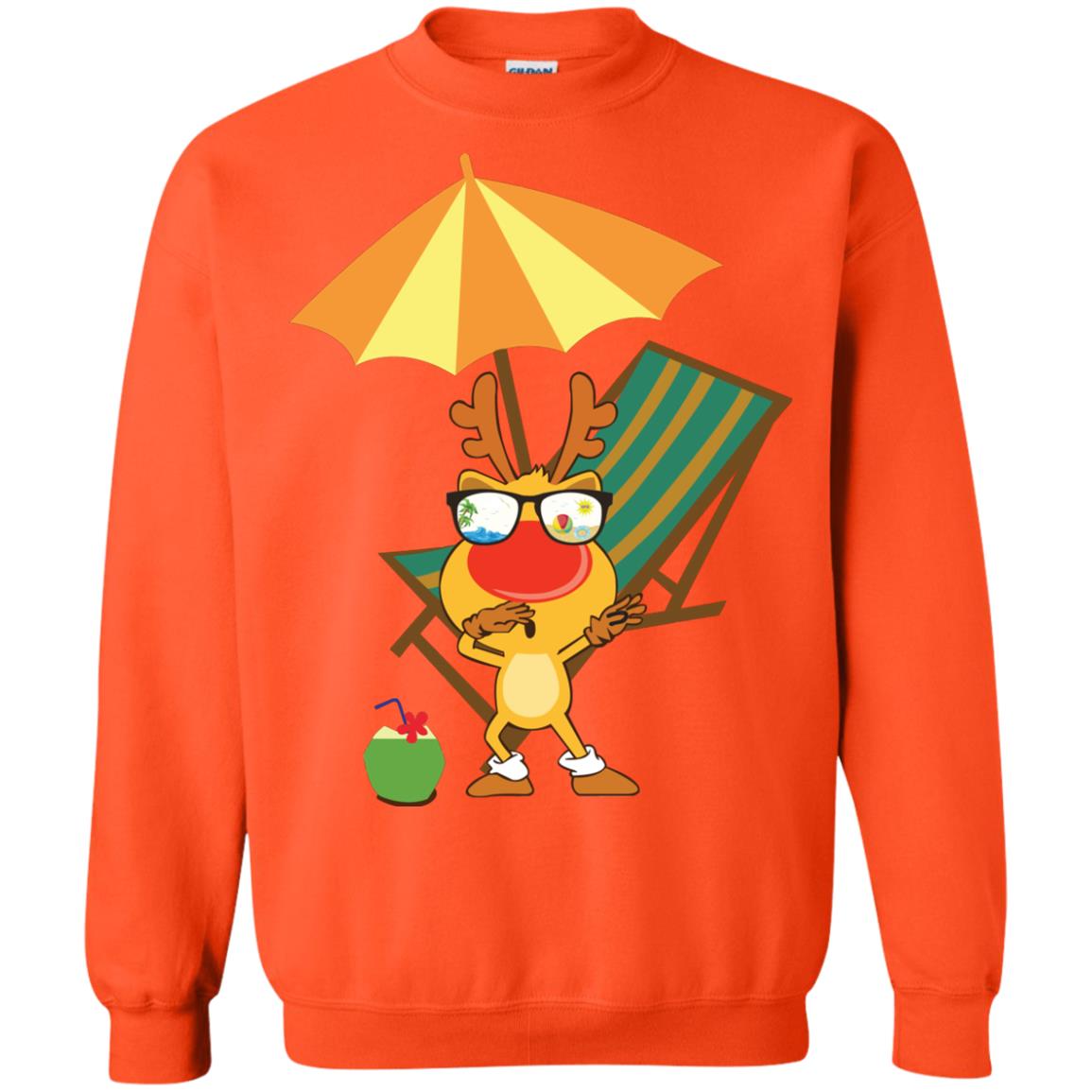 Dabbing Reindeer With Sunglasses Celebrate Xmas In July 2018 Shirt Orange