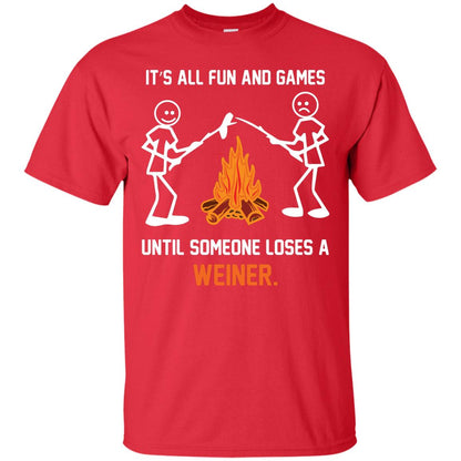 Camper T-shirt It’s All Fun And Games Until Someone Loses A Weiner Red