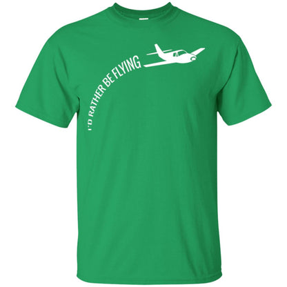 Airplane Pilot T-shirt I_d Rather Be Flying Irish Green