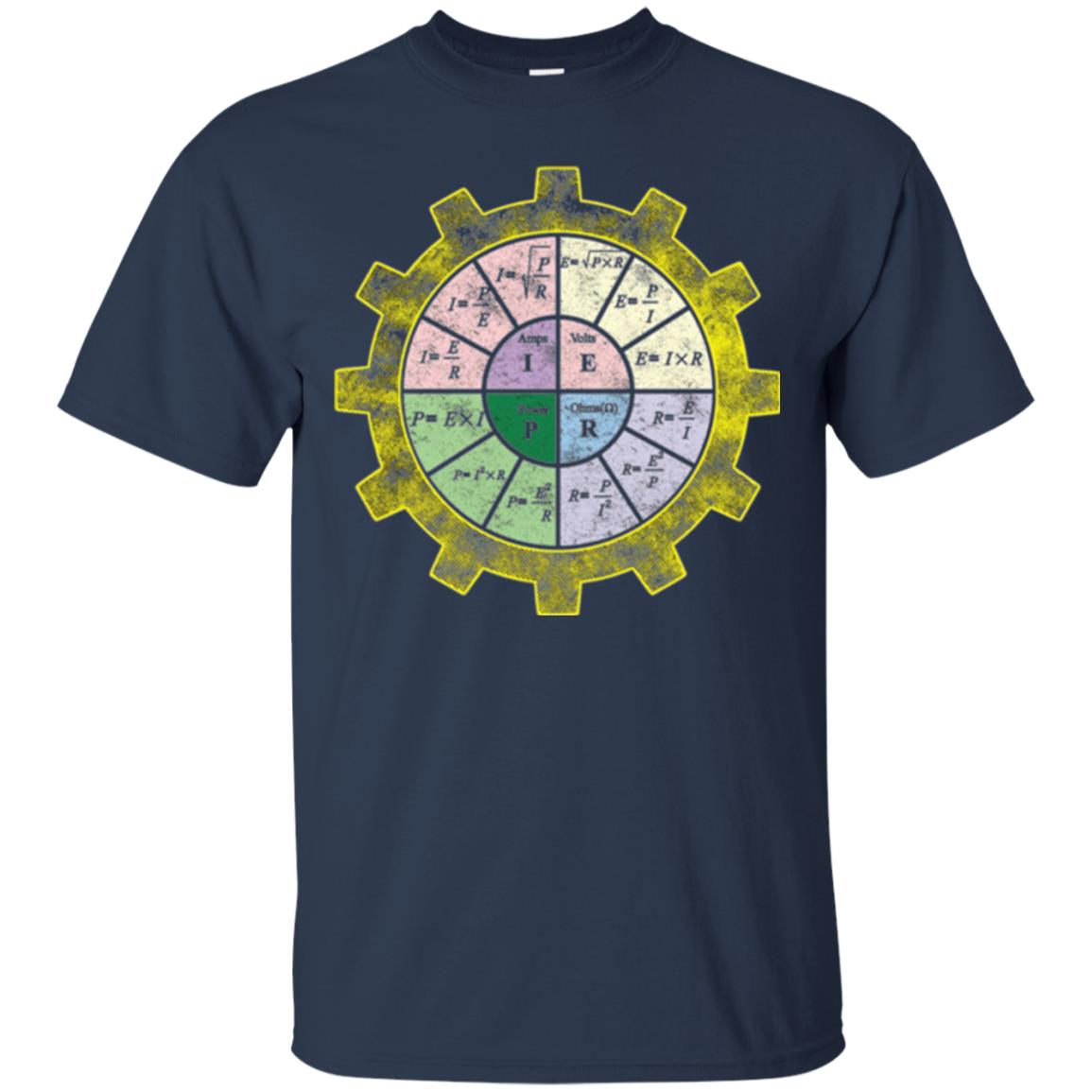Ohms Law Shirt-ohms Law Diagram Electrical Engineer T-shirt Navy