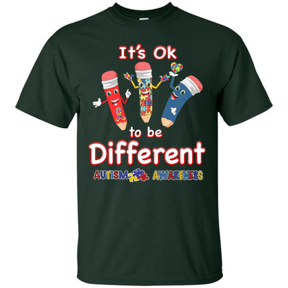 Its Ok To Be Different Autism Awareness T-shirt Forest