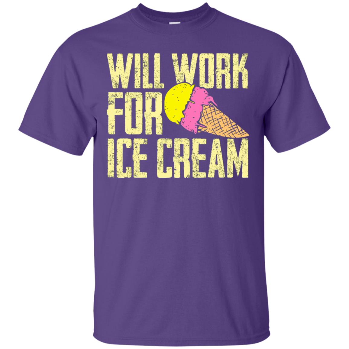 Will Work For Ice Cream T-shirt Purple