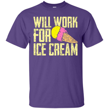 Will Work For Ice Cream T-shirt Purple