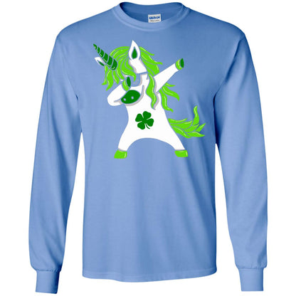 Dabbing Unicorn St Patricks Day Lepricorn T-shirt Carolina Blue