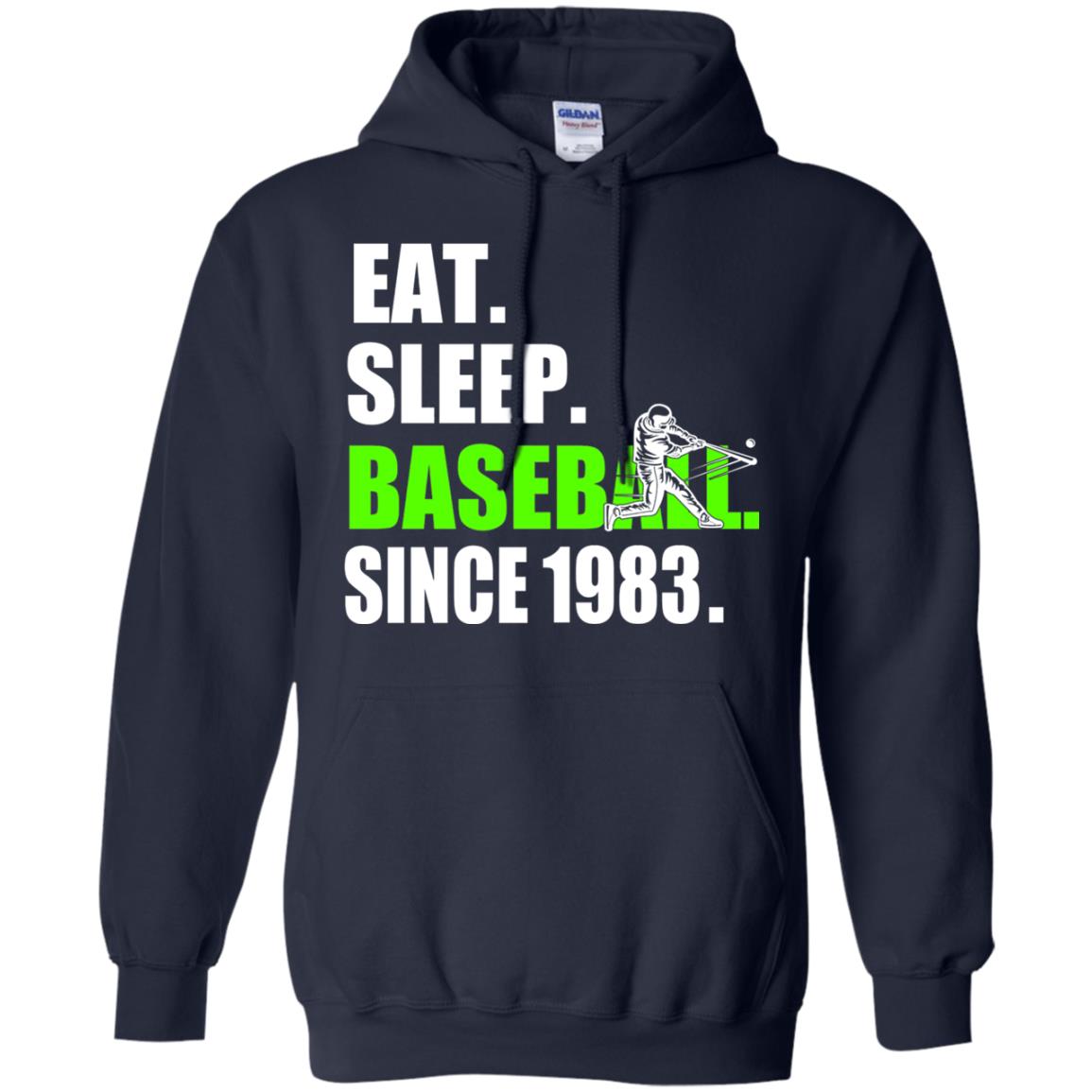 Eat Sleep Baseball Since 1983 35th Birthday Shirt Navy