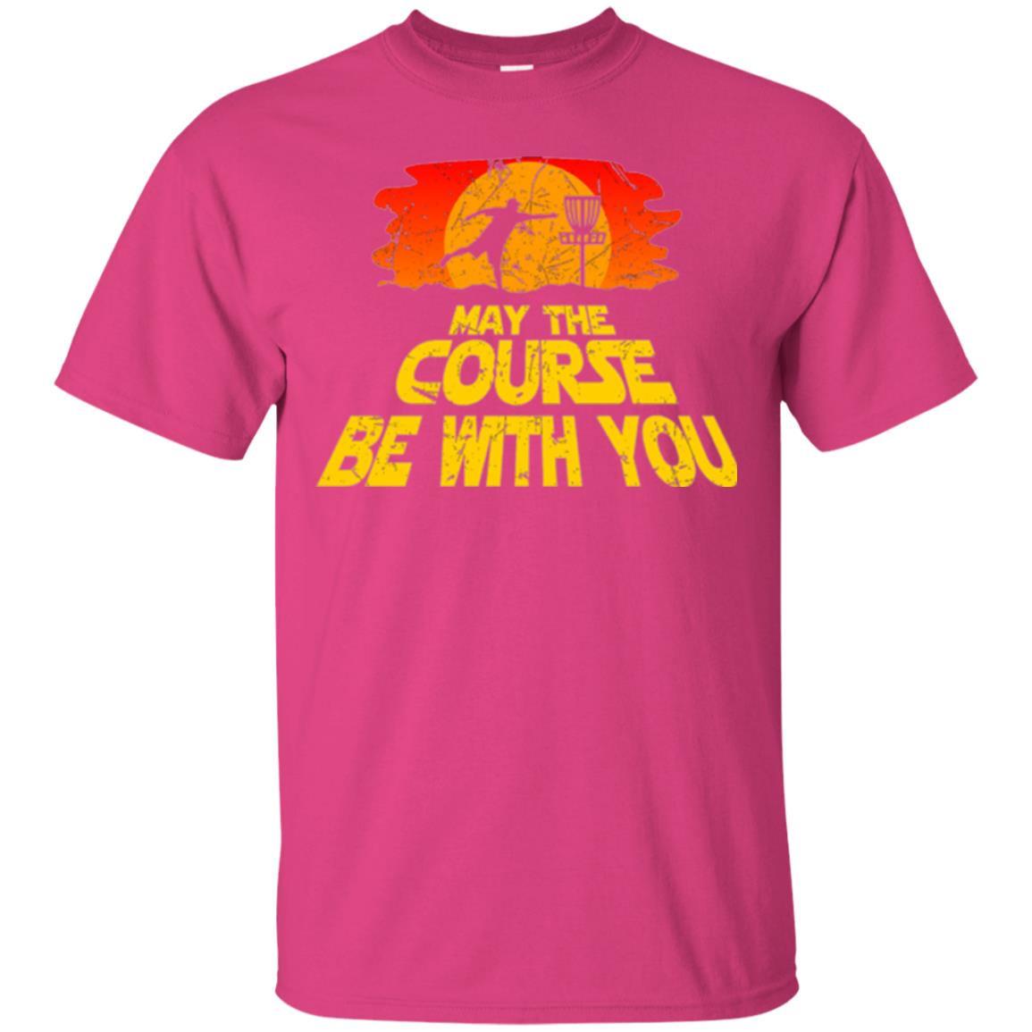 Disc Golf T-shirt May The Course Be With You Heliconia