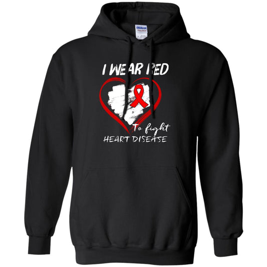 I Wear Red To Fight Heart Disease Shirt Black