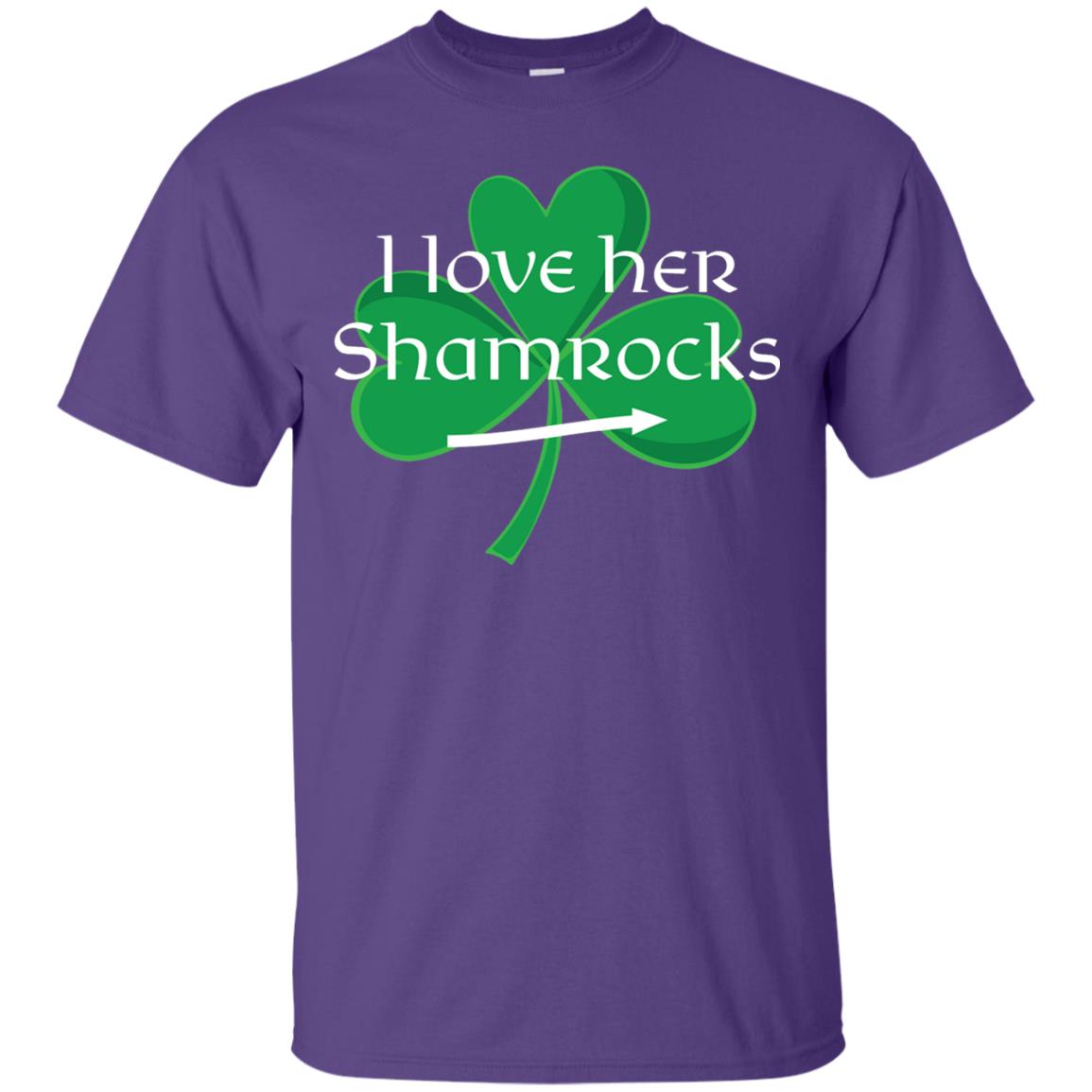 Saint Patrick_s Day T-shirt I Love Her Shamrocks Purple