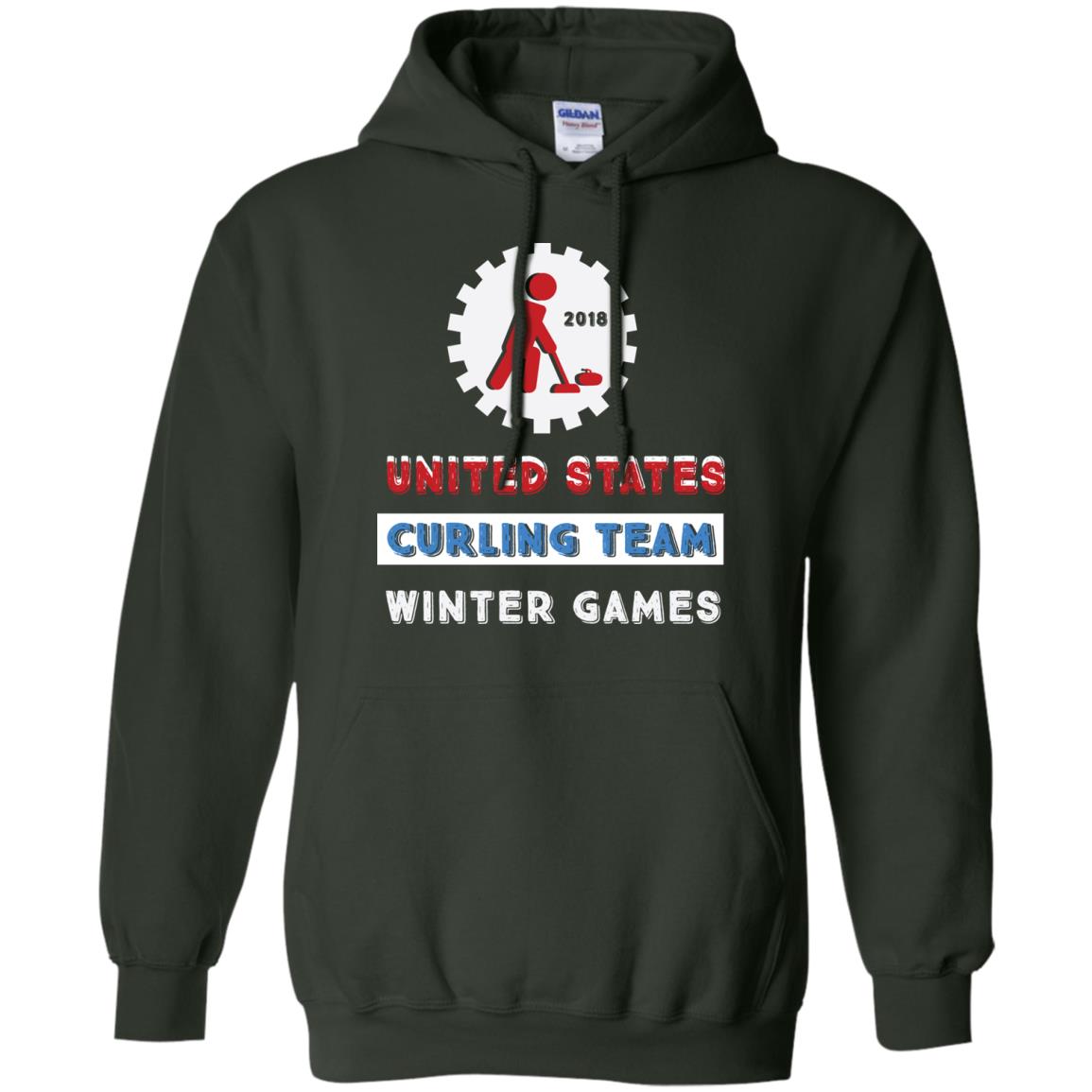 United States Curling Team Winter Games Curling Lover T-shirt Forest Green