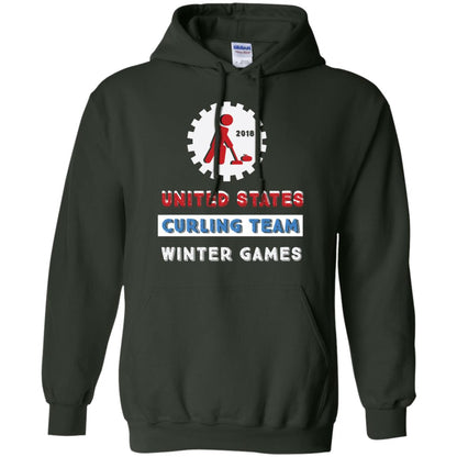 United States Curling Team Winter Games Curling Lover T-shirt Forest Green