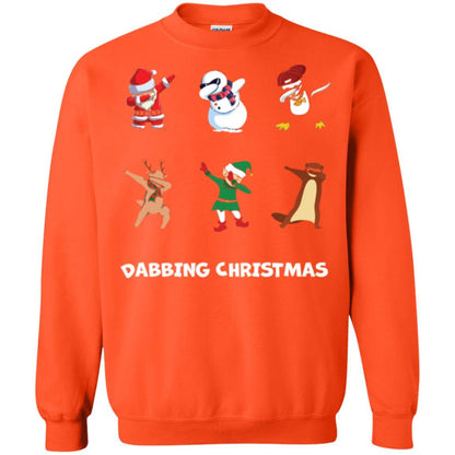 Dabbing Christmas T-shirt Orange