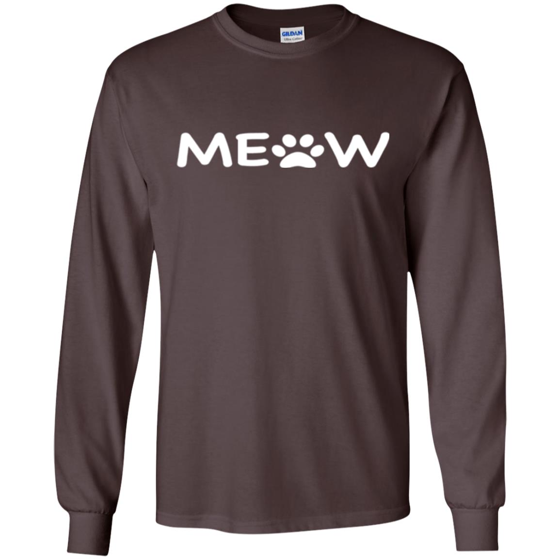 Cat Lovers T-shirt Meow Kitten Paw Dark Chocolate