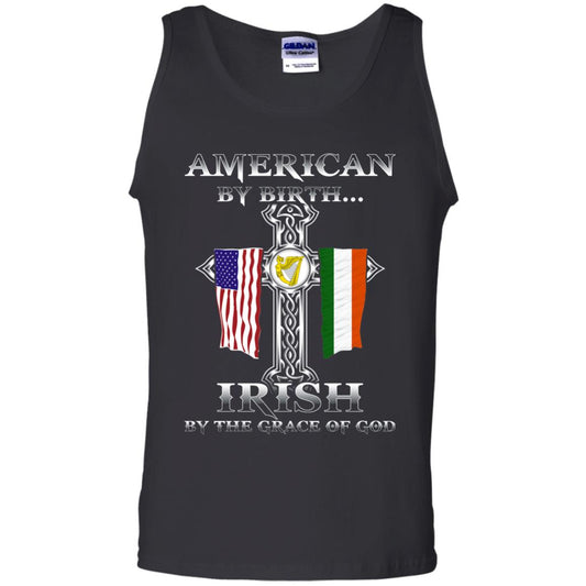 American By Birth Irish By The Grace Of God T-shirt Black