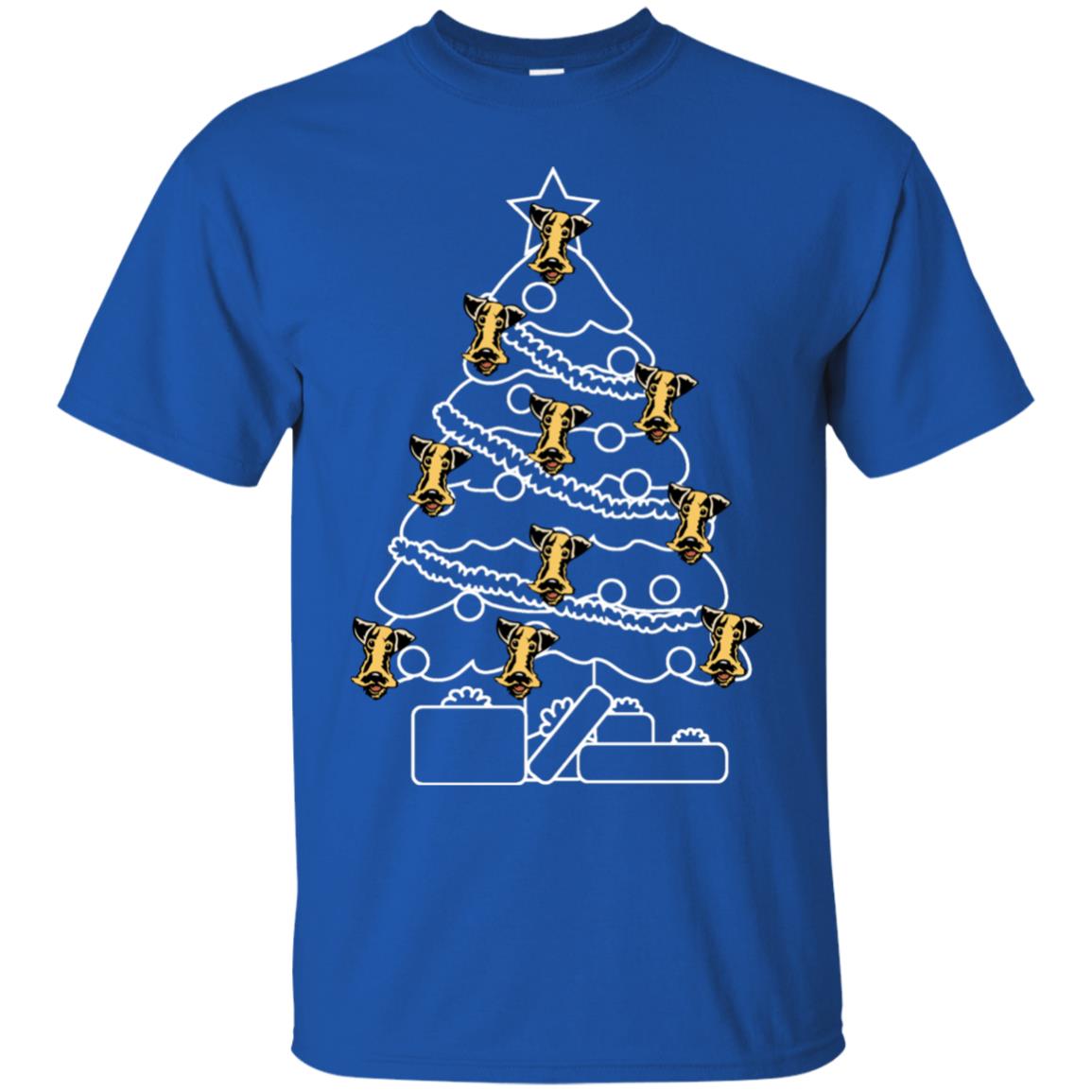 Terrier Dog Face Christmas Tree Gift Shirt Royal