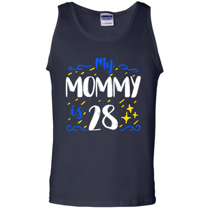 My Mommy Is 28 28th Birthday Mommy Shirt For Sons Or Daughters Navy