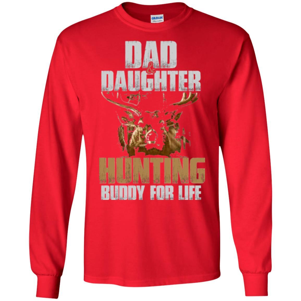 Family Christmas T-shirt Dad And Daughter Hunting Buddy For Life Red