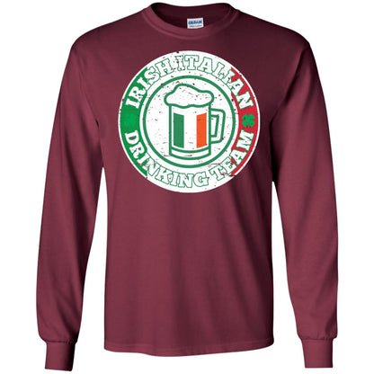 Irish Italian Drinking Team Italy Flag St Patrick_s Day T-shirt Maroon
