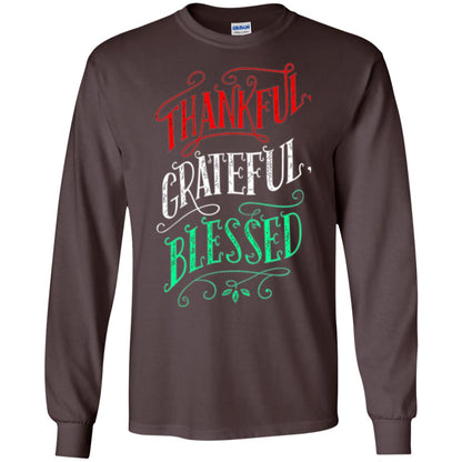 New Year T-shirt Grateful Thankful Blessed Dark Chocolate