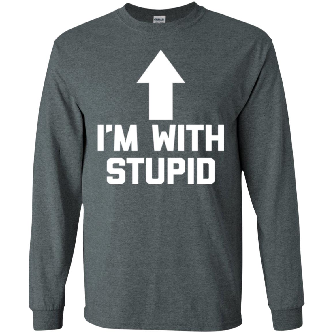 Im With Stupid T-shirt Dark Heather