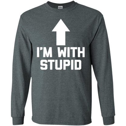 Im With Stupid T-shirt Dark Heather
