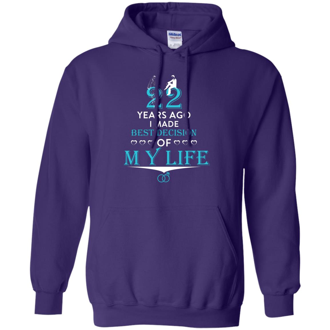 Marriage T-shirt 22 Years Ago I Made Best Decision Of My Life Purple