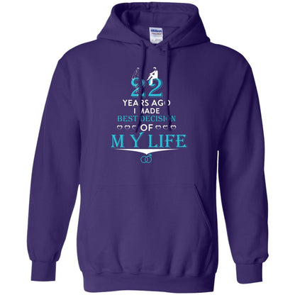 Marriage T-shirt 22 Years Ago I Made Best Decision Of My Life Purple