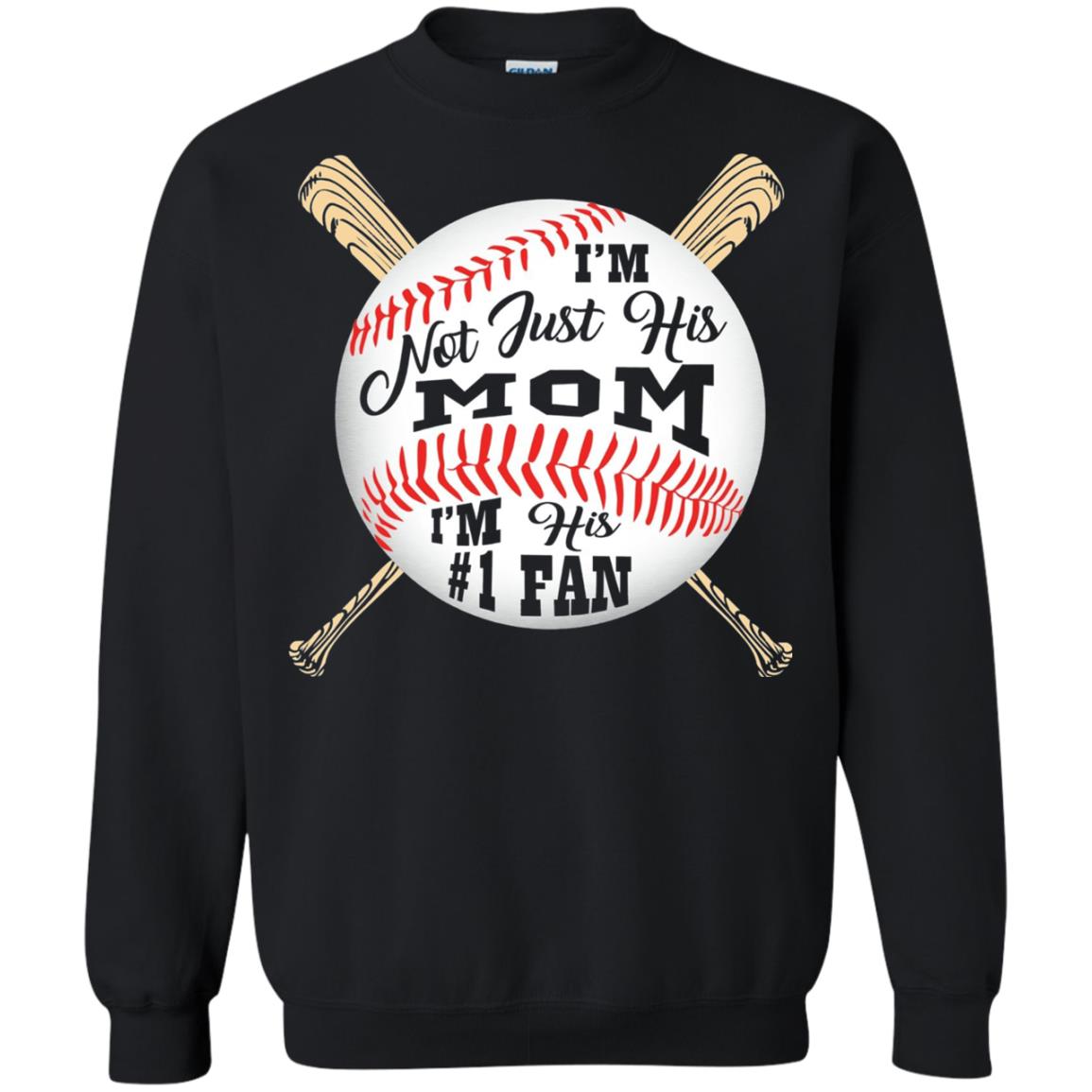 Baseball Mom Shirt Im Not Just His Mom Fan Black