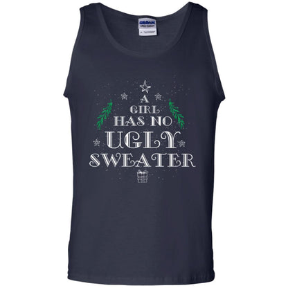 Christmas T-shirt A Girl Has No Ugly Sweater Navy