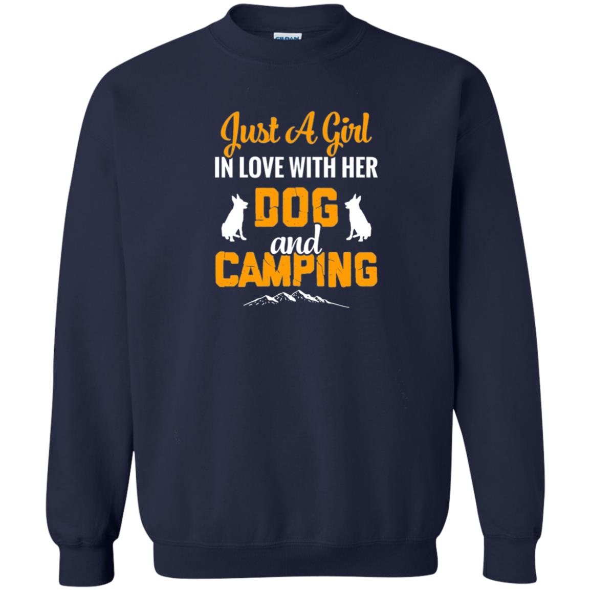 Just A Girl In Love With Her Dog And Camping Dog Lover T-shirt Navy
