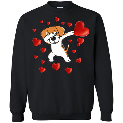 Valentines Day T-shirt Dabbing Dog Black